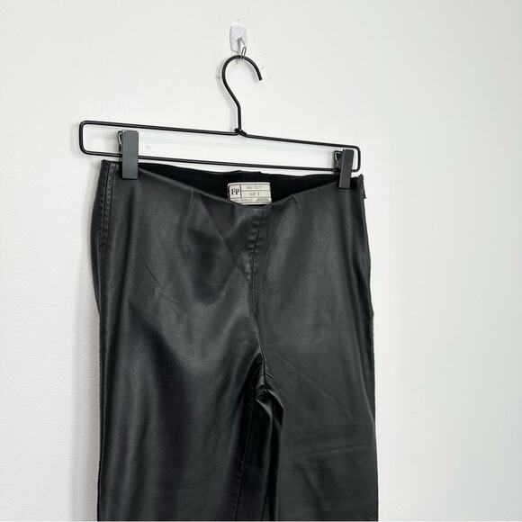 Free People Lana Vegan Leather Leggings Black Side Zipper Zip Ankle 2 - Picture 4 of 11